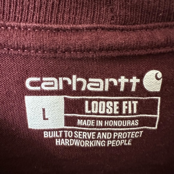 Maroon Short Sleeved Carhartt Tee - Picture 3 of 4